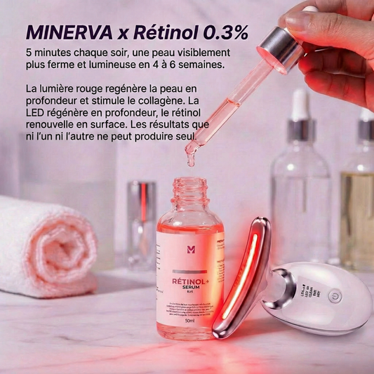 MINERVA Protocole Lifting & Fermeté (EMS + lumière rouge + rétinol 0.3%)